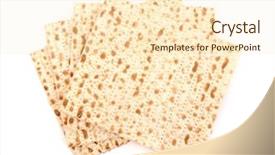  Presentation with passover - Theme with passover - matzo isolated on white background and a cream colored foreground