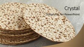  Presentation with passover - Colorful PPT theme enhanced with passover - pile of fresh wholewheat matzah backdrop and a soft green colored foreground
