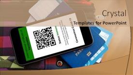  Presentation with certificate - Audience pleasing slide set consisting of passport-and-a-smart-phone backdrop and a coral colored foreground