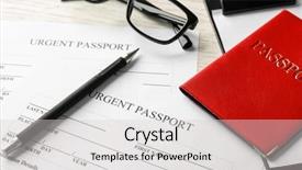  Presentation with reform - Slides having passport and application forms background and a light gray colored foreground