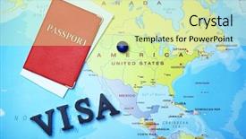  Presentation with passport - Theme consisting of passport and word visa background and a soft green colored foreground