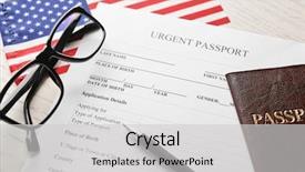  Presentation with immigration - Cool new slides with american flag on table immigration backdrop and a light gray colored foreground