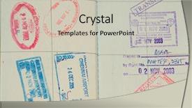  Presentation with passport travel - Amazing presentation design having passport immigration stamps and boarding backdrop and a light gray colored foreground