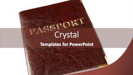  Presentation with passport - PPT theme having passport isolated on white background and a tawny brown colored foreground