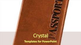  Presentation with passport - Presentation theme consisting of passport isolated on white background and a tawny brown colored foreground