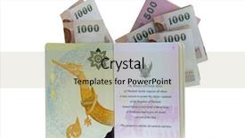  Presentation with electronic government - Slide set consisting of passport issued by a government background and a mint green colored foreground