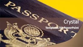  Presentation with united states - PPT theme having passport-of-the-united-states background and a tawny brown colored foreground
