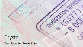  Presentation with stamps - Presentation design with passport-visa-stamps-in-soft background and a lemonade colored foreground