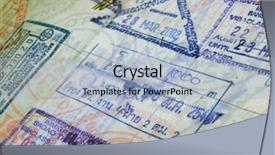  Presentation with passport - Audience pleasing PPT theme consisting of passport visas asia backdrop and a light blue colored foreground