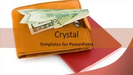  Presentation with passport travel - Presentation theme featuring passport wallet and money airplane background and a gold colored foreground