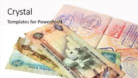  Presentation with stamps - Audience pleasing PPT theme consisting of passport with visa stamps backdrop and a sky blue colored foreground