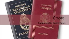 Presentation with united nations - PPT layouts having passports from spain and argentina background and a  colored foreground
