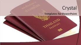  Presentation with electronic government - PPT theme with passports issued by a government background and a coral colored foreground