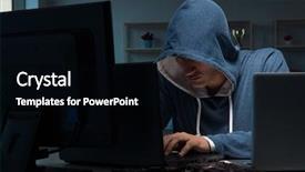 Presentation with password crack - Colorful theme enhanced with password crack - hacker hacking computer at night backdrop and a black colored foreground