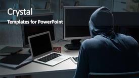  Presentation with computer hacking - Amazing presentation design having password crack - hacker hacking computer at night backdrop and a tawny brown colored foreground