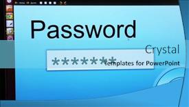  Presentation with password - Colorful PPT theme enhanced with password-on-monitor-screen backdrop and a arctic colored foreground