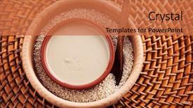  Presentation with sesame seeds and oil - PPT theme enhanced with past - tahini and sesame seeds background and a coral colored foreground