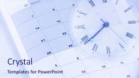  Presentation with clock face - PPT layouts enhanced with past events - clock face and calendar composite background and a sky blue colored foreground