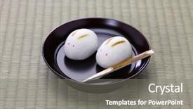  Presentation with rabbit - Theme featuring past events - rabbit manju japanese confection background and a  colored foreground