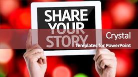  Presentation with story - Audience pleasing slide set consisting of past experiance - tablet pc with text share backdrop and a tawny brown colored foreground