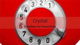  Presentation with old telephone - Presentation theme featuring view on old red telephone background and a crimson colored foreground