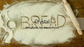  Presentation with leather craft work table - Presentation with writting - flour on the table background and a mint green colored foreground