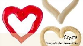  Presentation with mayonnaise - PPT layouts featuring spicy sauce heart shaped set background and a lemonade colored foreground