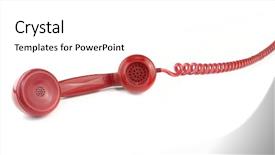  Presentation with old telephone - Slide deck featuring  background and a  colored foreground