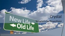  Presentation with green life - Slide set enhanced with past future - new life old life green background and a light blue colored foreground