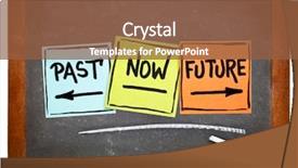  Presentation with sticky notes - Colorful presentation theme enhanced with past now and future concept backdrop and a tawny brown colored foreground