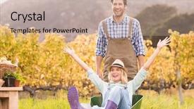  Presentation with couple nature luxury - Beautiful PPT layouts featuring past simple - couple in dungarees pushing backdrop and a  colored foreground