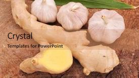  Presentation with garlic - Presentation with past simple - ginger and garlic background and a coral colored foreground
