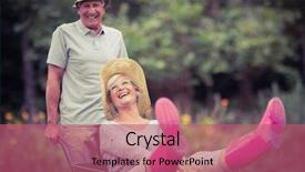  Presentation with active seniors senior couple - Colorful presentation enhanced with past simple - happy senior couple playing backdrop and a coral colored foreground