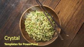  Presentation with japanese ramen - Colorful slides enhanced with past simple - top view cooked japanese ramen backdrop and a tawny brown colored foreground