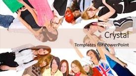  Presentation with team work - Theme having frame work big group background and a  colored foreground