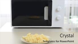  Presentation with cheese plate parmesan cheddar gouda - Slide deck having pasta and cheese near microwave background and a mint green colored foreground