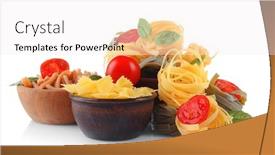  Presentation with pasta - Slide deck consisting of pasta-and-tomatoes-on-white background and a sky blue colored foreground