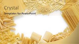  Presentation with italian food - Amazing slide deck having pasta assortment italian food copy space backdrop and a yellow colored foreground