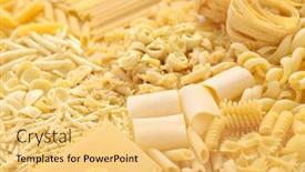 Presentation with italian food - Presentation theme enhanced with pasta assortment italian food image background and a yellow colored foreground