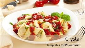  Presentation with classic homemade tomato sauce - Cool new PPT theme with pasta dish with tomato sauce backdrop and a lemonade colored foreground