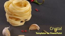  Presentation with chilli - PPT theme having pasta-fettuccine-nests background and a tawny brown colored foreground