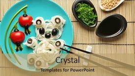  Presentation with children in the past - Amazing presentation theme having pasta for children on bamboo backdrop and a coral colored foreground