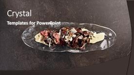  Presentation with pasta restaurant - Theme having pasta from rye flour with beef in sour cream and mushroom sauce with fresh herbs and rosemary in glass plate on blacck slate background gastronomic restaurant menu top view background and a dark gray colored foreground