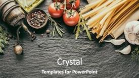  Presentation with graphite - PPT theme consisting of pasta ingredients cherry tomatoes spaghetti background and a gray colored foreground