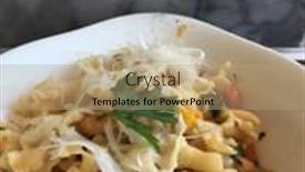  Presentation with pasta restaurant - Cool new PPT theme with pasta-italy-restaurant backdrop and a coral colored foreground