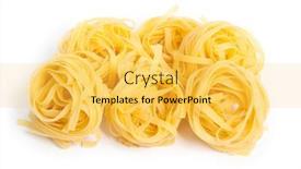  Presentation with pasta - Slide deck featuring pasta-nests-isolated-on-white background and a  colored foreground