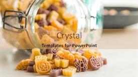  Presentation with scary - Presentation theme consisting of pasta-of-various-scary-shapes background and a yellow colored foreground