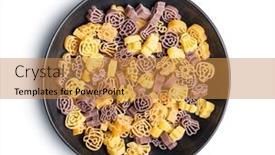  Presentation with scary - Theme having pasta-of-various-scary-shapes background and a gold colored foreground