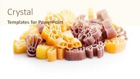  Presentation with scary - Presentation design with pasta-of-various-scary-shapes background and a cream colored foreground
