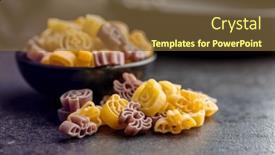  Presentation with scary halloween - Slides enhanced with pasta-of-various-scary-shapes background and a tawny brown colored foreground
